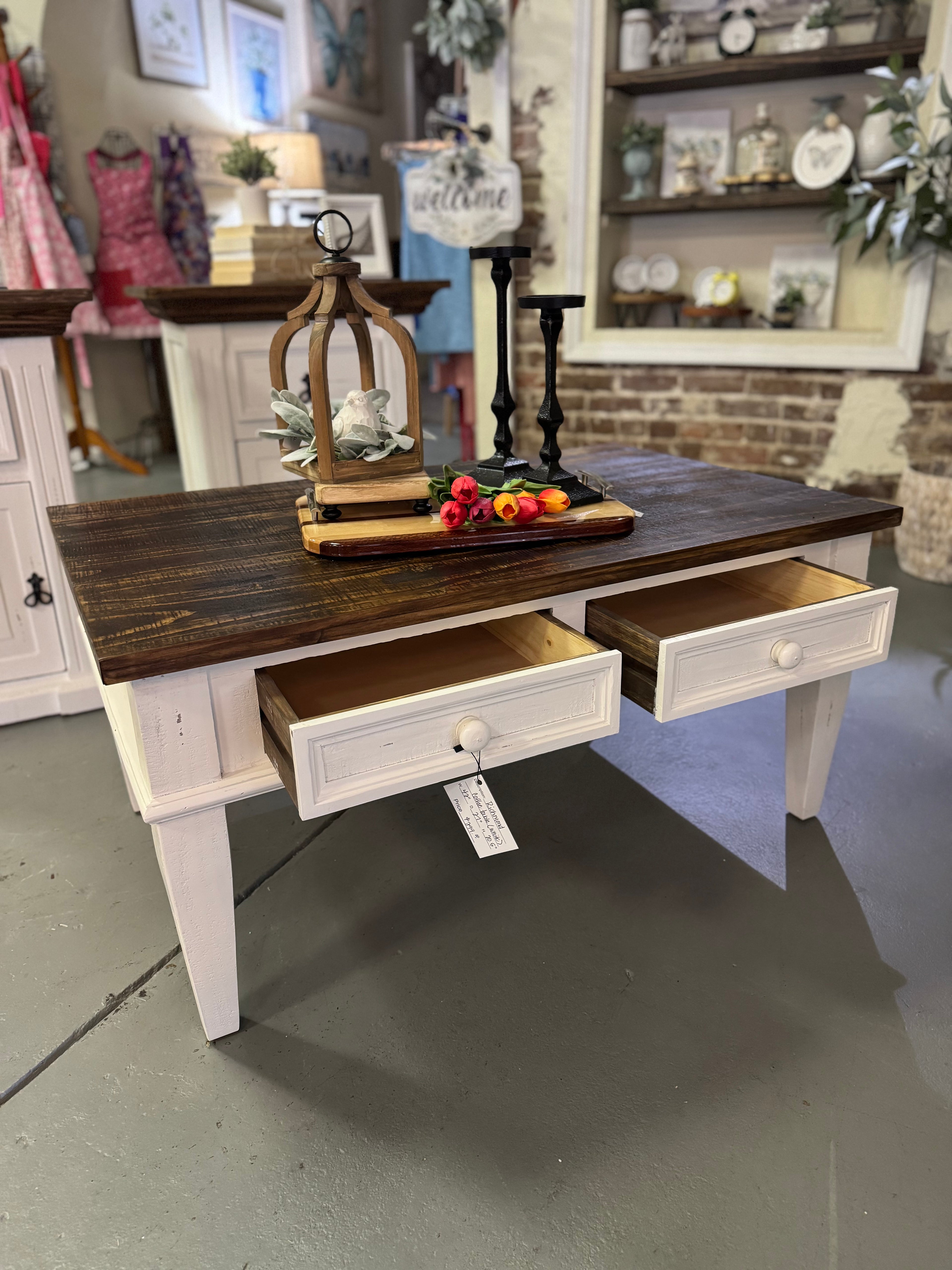 Richmond Coffee Table With Drawers ( White )